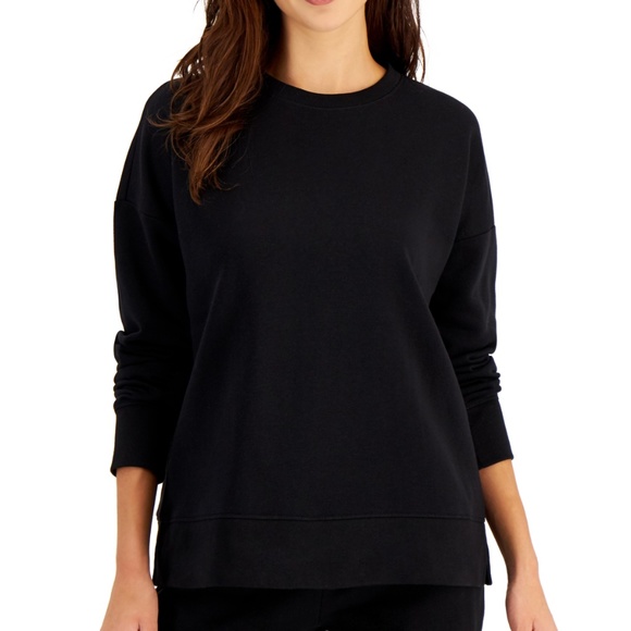 Ideology Sweaters - Id Ideology Women's Fleece Black Sweatshirt, Created for Macy's XL